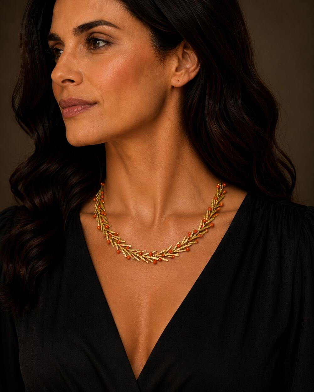 Michael Michaud Asparagus Vine Statement Necklace